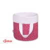 Double-sided toy basket S - wine red stars/white