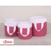 Double-sided toy basket S - wine red stars/white