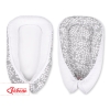 Doublesided Babynest- bubbles gray/white