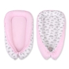 Doublesided Babynest- clouds gray/pink