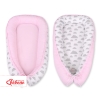 Doublesided Babynest- clouds gray/pink