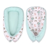Doublesided Babynest- foxes beige/mint
