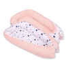 Doublesided Babynest- navy blue stars/powder pink