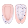 Doublesided Babynest- navy blue stars/powder pink