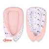 Doublesided Babynest- navy blue stars/powder pink