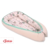 Doublesided Babynest- Owls cream-mint/powder pink