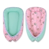 Doublesided Babynest- Owls pink-mint/mint