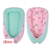 Doublesided Babynest- Owls pink-mint/mint