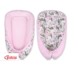Doublesided Babynest- peony flower pink/pink