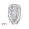 Doublesided Babynest with a ruffle - bubbles gray/white
