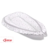 Doublesided Babynest with a ruffle - mini gray stars/gray