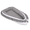 Doublesided Babynest with a ruffle - mini stars white/white