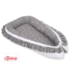 Doublesided Babynest with a ruffle - mini stars white/white