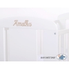 Engrave on the front of baby cot no. 5010-07