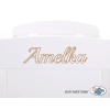 Engrave on the front of baby cot no. 5010-07