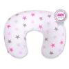 Feeding pillow for Baby- Gray-pink stars