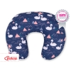 Feeding pillow - Swans navy blue