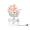 Gray Wicker Doll Pram Carriage -762