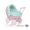 Handmade New Retro Pink Wicker Doll Pram -1031