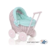 Handmade New Retro Pink Wicker Doll Pram -1034