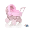 Handmade New Retro Pink Wicker Doll Pram -517