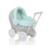 Handmade Retro Style Gray Wicker Doll Carriage -1031
