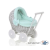 Handmade Retro Style Gray Wicker Doll Carriage -1031