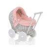 Handmade Retro Style Gray Wicker Doll Carriage -1032