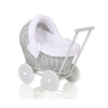 Handmade Retro Style Gray Wicker Doll Carriage -516