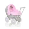 Handmade Retro Style Gray Wicker Doll Carriage -517