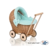Handmade Retro Style Natural Wicker Stroller for Dolls -1034