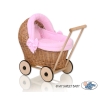 Handmade Retro Style Natural Wicker Stroller for Dolls -517