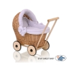 Handmade Retro Style Natural Wicker Stroller for Dolls -523