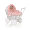 Handmade Retro Style White Wicker Doll Pram -1032