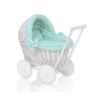 Handmade Retro Style White Wicker Doll Pram -1034