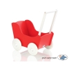 Handmade Wooden Carriage Doll Pram Red