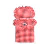 Handmade Wooden Carriage Doll Pram Red Red Check Bedding