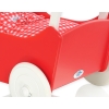 Handmade Wooden Carriage Doll Pram Red Red Check Bedding