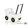 Handmade wooden Doll pram Black White -739