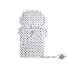 Handmade wooden Doll pram Black White White with Black Dots Bedding Set