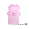 Handmade Wooden Doll's Pram White with Pink -530