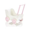 Handmade Wooden Doll's Pram White with Pink