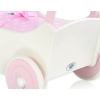 Handmade Wooden Doll's Pram White with Pink Bedding Set White Dots on Pink