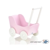 Handmade Wooden Pink Pram for Dolls