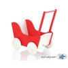 Handmade Wooden Stroller Doll Pram Red White