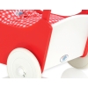 Handmade Wooden Stroller Doll Pram Red White Red Check Bedding