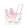 Handmade Wooden Stroller for Dolls Pink White