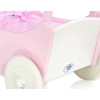 Handmade Wooden Stroller for Dolls Pink White Bedding Set White Dots on Pink
