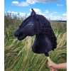 Realistic black hobby horse