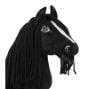 Black hobby horse with long mane
